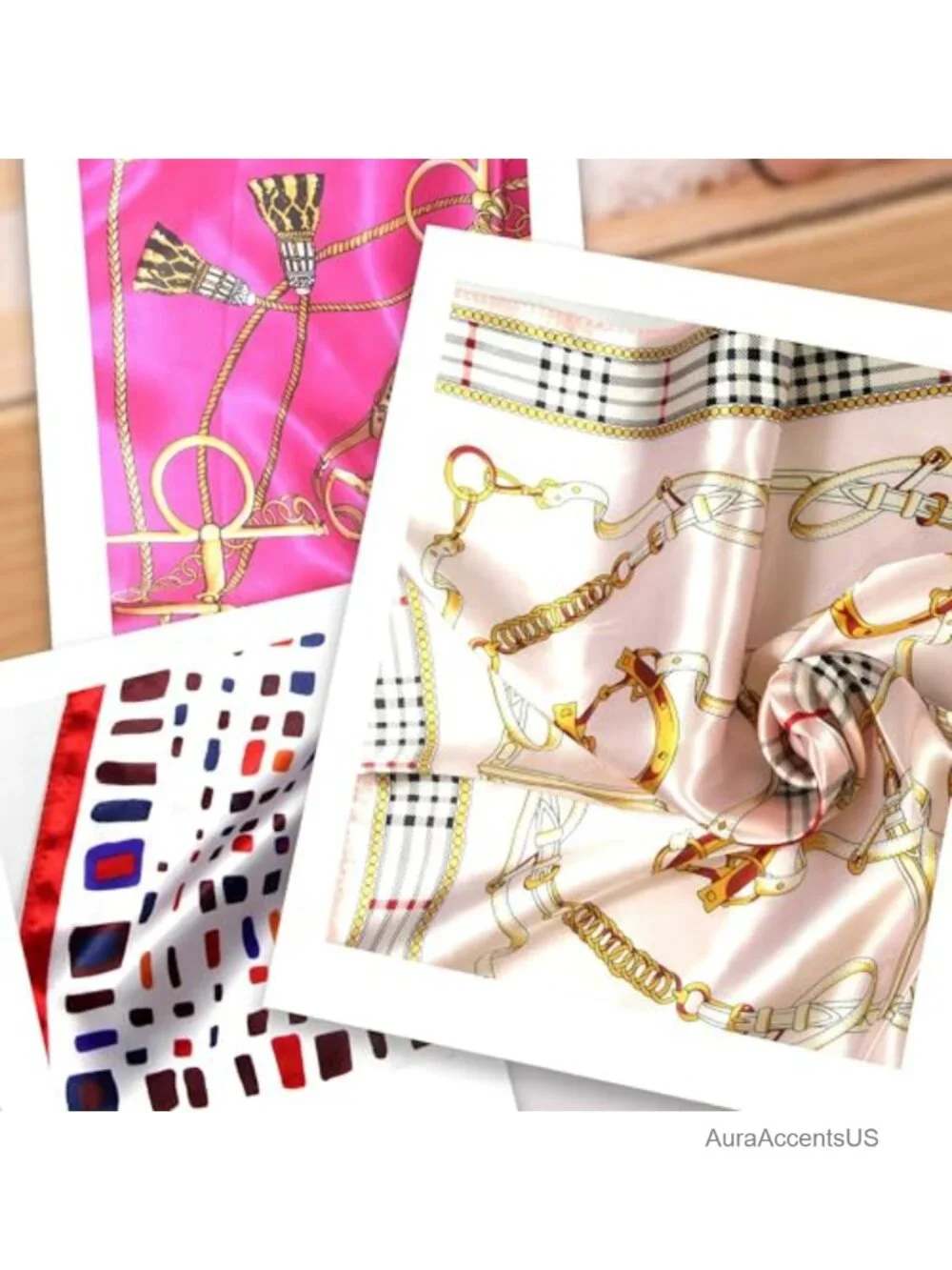 10 Pack Satin Feel Square Scarves for Hair Neck Headwear 19.7 Inches